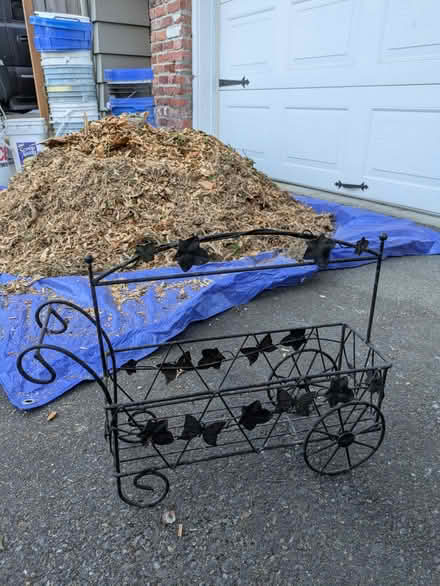 Photo of free Metal decorative cart/pot display (Downtown Bothell) #2