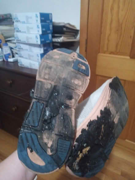Photo of free Women's 9.5 sneakers w/tar on them (Peekskill, NY) #2
