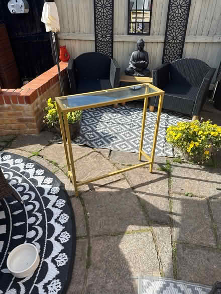 Photo of free Gold and glass free standing shelve (Burry Port SA16) #1