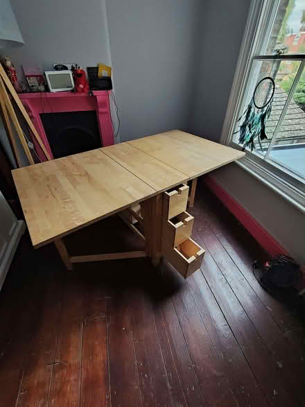 Photo of free wooden drop-leaf table with drawers (Castle MK40) #2