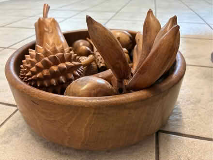Photo of free Ornamental turned wooden bowl of fruit (Great Boughton CH3) #1