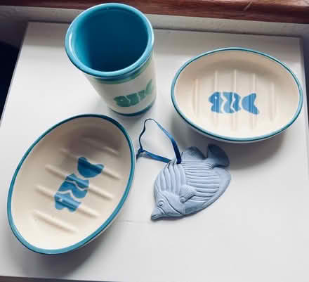 Photo of free Blue fishy bathroom set (Warden Hill GL51) #1