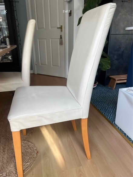 Photo of free 4 Next beige faux leather dining room chairs (Abbey Meads SN25) #1