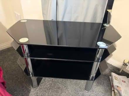 Photo of free Black glass TV stand or tea table (Risinghurst OX3) #1