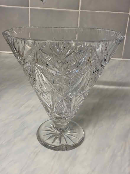 Photo of free Crystal fan-shaped footed vase (Great Boughton CH3) #1