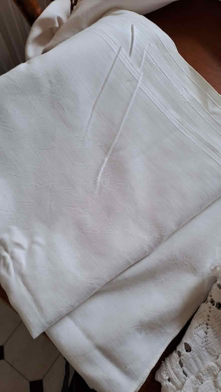 Photo of free White linen tablecloth. Very long (Sherrard's Green WR14) #1