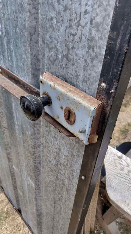 Photo of free Galvanised Steel locable door with hinges attached (Wallands Park BN7) #2