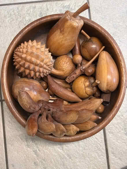 Photo of free Ornamental turned wooden bowl of fruit (Great Boughton CH3) #2