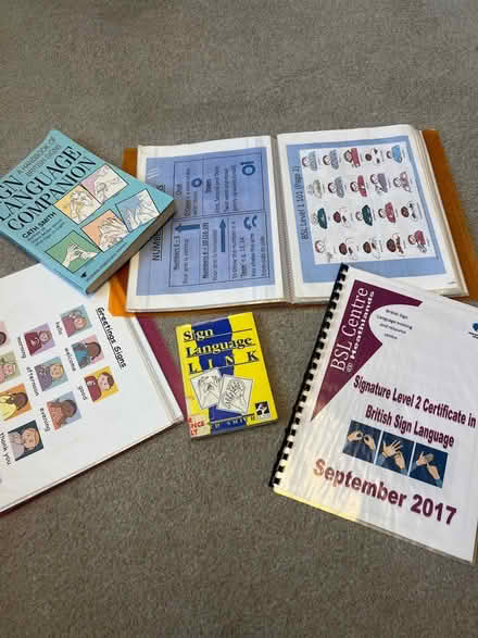 Photo of free Material for BSL SIGN LANGUAGE (borehamwood wd6) #2