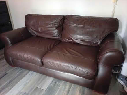 Photo of free 2 seater leather sofa (Belmayne d13) #1