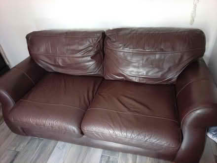 Photo of free 2 seater leather sofa (Belmayne d13) #2