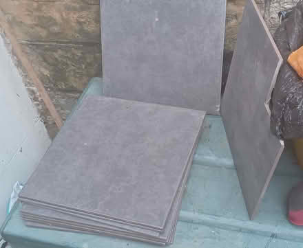 Photo of free Nine grey floor tiles (St Leonards on Sea TN37) #1