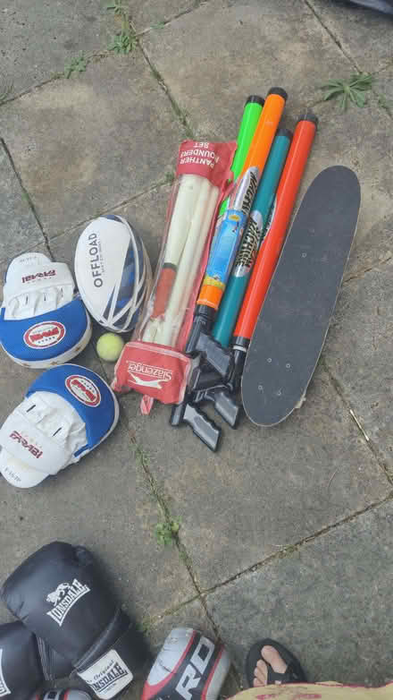 Photo of free Rugby gloves,ball ,water guns , skateboard and rounder set (Chadwell Heath RM6) #2