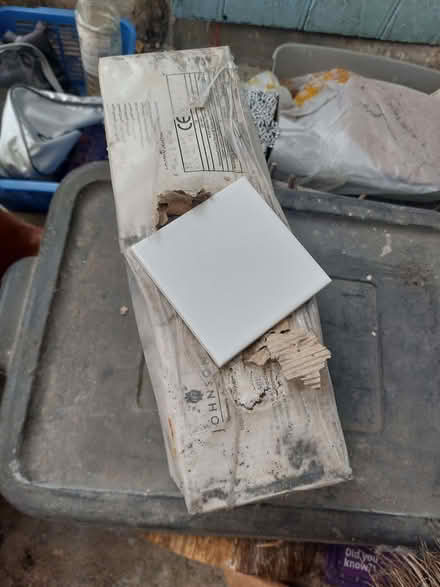 Photo of free 100 4" x 4" white tiles (Surrenden BN1) #1