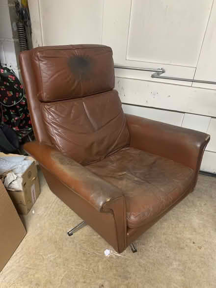 Photo of free Brown leather 70s armchair (City Centre NR3) #4