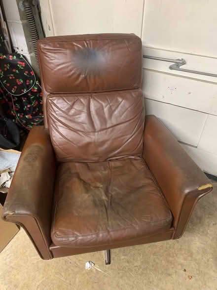 Photo of free Brown leather 70s armchair (City Centre NR3) #2