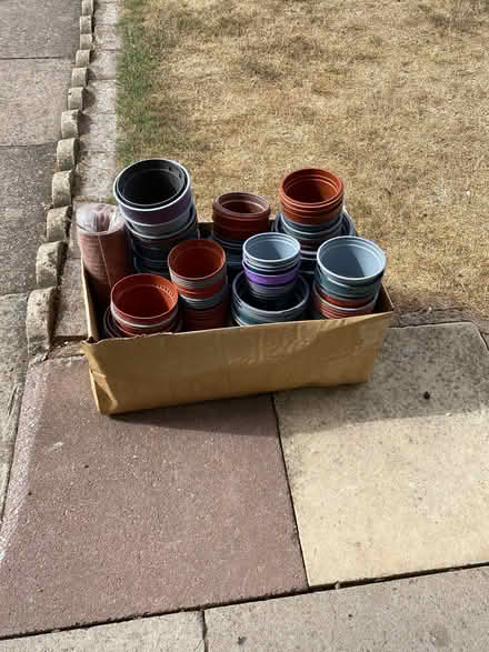 Photo of free Box of mixed size plant pots (Priorslee TF2) #1