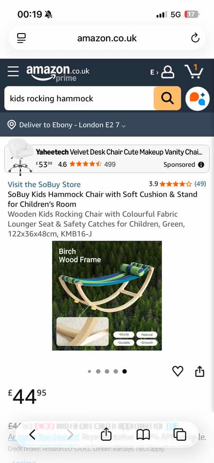 Photo of free Kids hammock rocker sensory (Bethnal Green E2) #4
