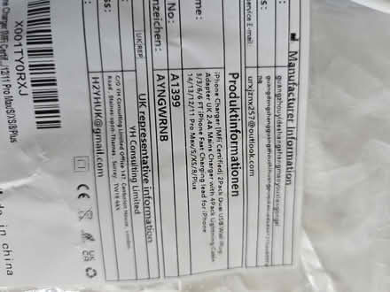 Photo of free 1 x Unofficial iPhone lightning cable (Sandylands LA3) #2