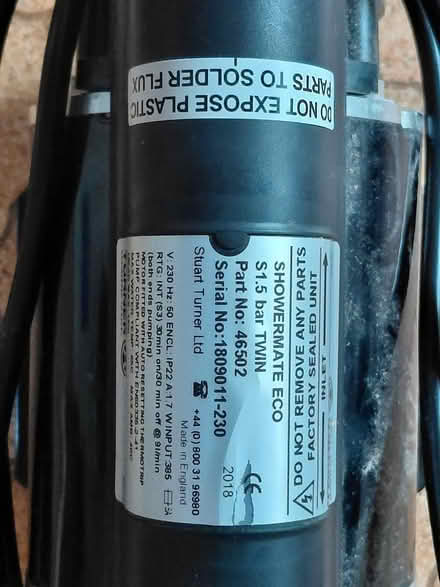 Photo of free Power shower pump (Brantham CO11) #2