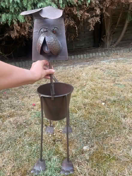 Photo of free Broken Metal Dog Planter (By Hackney Downs station E5) #1