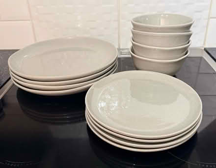Photo of free Dunelm Amalfi Grey Dinner Set (hardly used) (Spondon DE21) #1