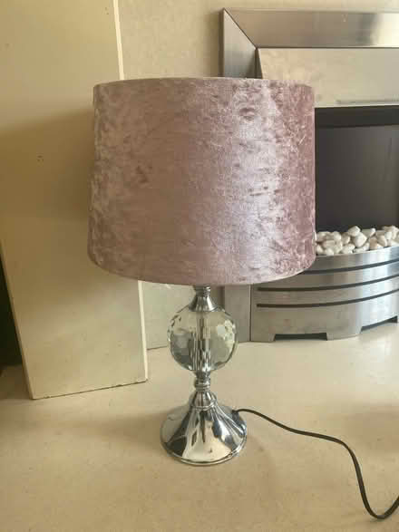 Photo of free Glass lamp with pink shade (L10) #1