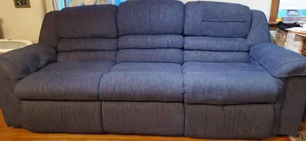 Photo of free Sofa with two recliner seats (Groton (north)) #1