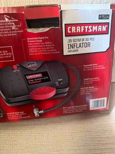 Photo of free Craftsman tire inflator. 12v power (Mill Valley) #2