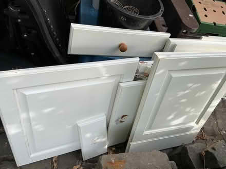 Photo of free painted , pine kitchen cupboard doors and drawer fronts (Shadforth DH6) #1