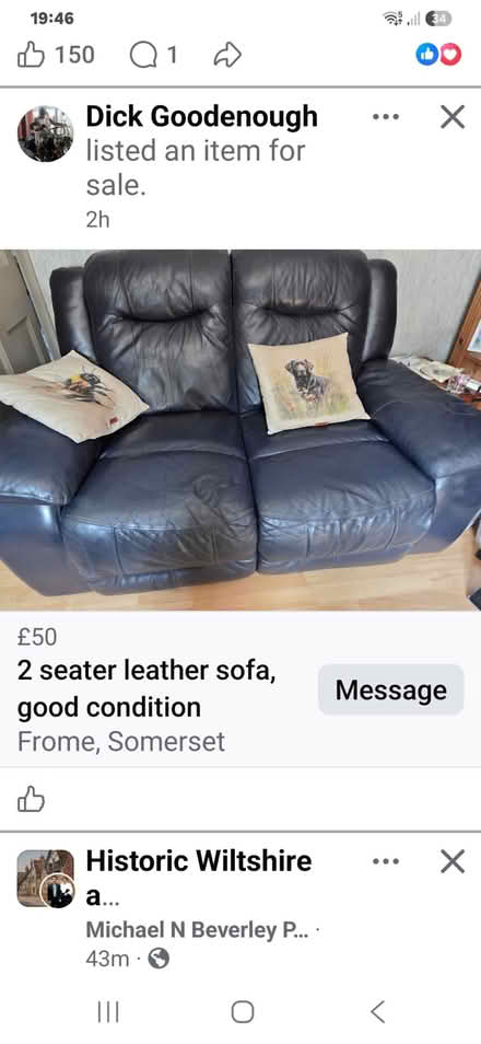 Photo of free 2 x 2 seater recliner sofas (Fome area) #1