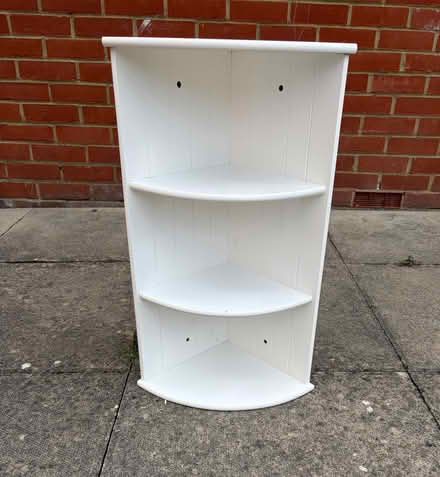Photo of free White corner shelf unit (Berechurch Road CO2) #1