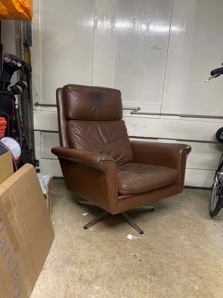 Photo of free Brown leather 70s armchair (City Centre NR3) #1
