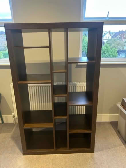 Photo of free Dark wood ikea shelving unit 150x90 (Reigate RH2) #1