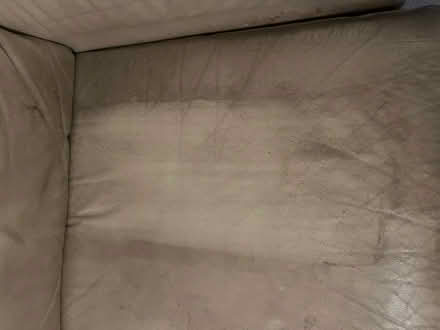 Photo of free Two cream faux leather settees. 190 & 143cm long. (H P Bulmer HR4) #3