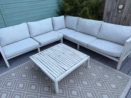 Photo of free Outdoor corner seat and table (Royston SG8) #1