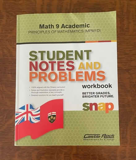 Photo of free Math 9 student notes and problems (Alta vista / riverside) #1