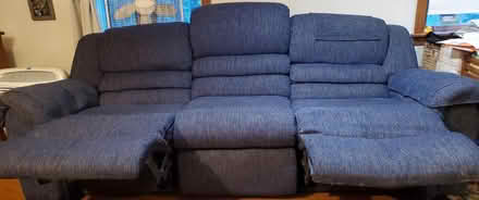 Photo of free Sofa with two recliner seats (Groton (north)) #2