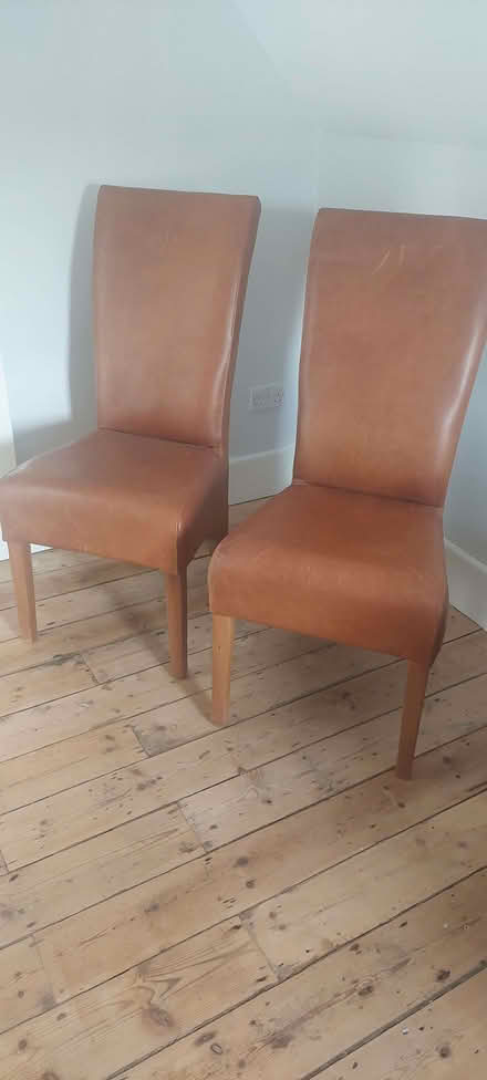 Photo of free 2 high-back leather dining chairs (Putney SW15) #1