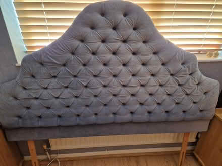 Photo of free King-size studded velour headboard (Uxbridge UB10) #1