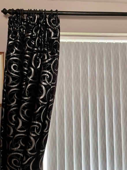 Photo of free Pair of black & silver curtains (Cookley DY10) #2