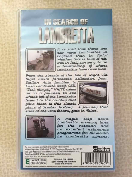 Photo of free Lambretta VHS Video (Garden City OX5) #2