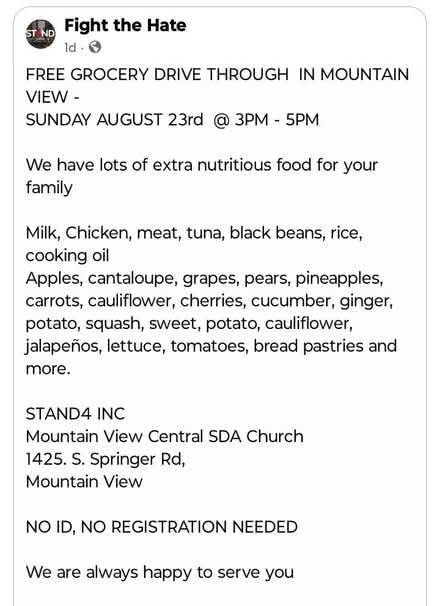 Photo of free Groceries Drive Thru (Mtn View) #1