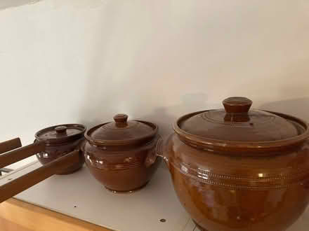 Photo of free Three Ceramic vintage casserole pots (Streatham SW16) #1