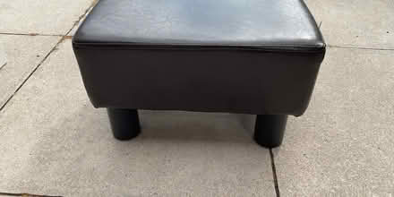 Photo of free 2 x chocolate brown 3 seater sofas and footstool (Hulme WA2) #2
