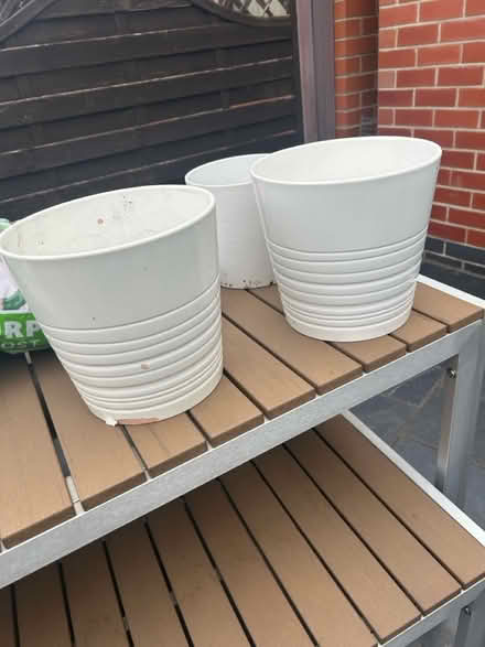 Photo of free 3 x white ceramic pots (Holbrook, Belper, DE56) #1