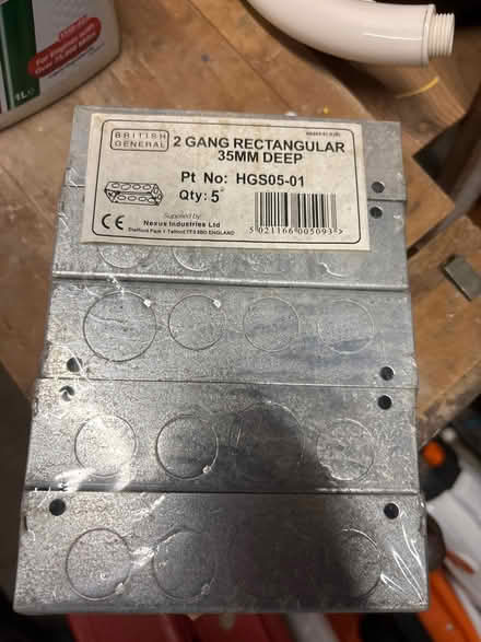 Photo of free 2 gang rectangular sockets 35mm x 5 (Millfields CW5) #1