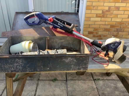 Photo of free Metal box of tools plus a strimmer (Benhall GL51) #1
