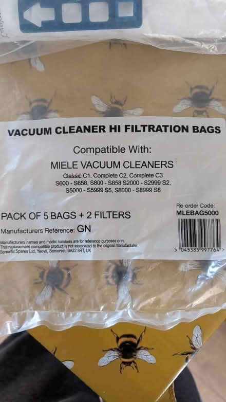 Photo of free Miele vacuum bags (Gerrards Cross SL9) #3