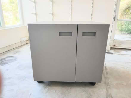 Photo of free Grey metal office storage cabinet (Leatherhead KT22) #1